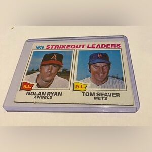 Nolan Ryan/Tom Seaver 1977 Baseball Card 1976 Strikeout Leaders Vintage